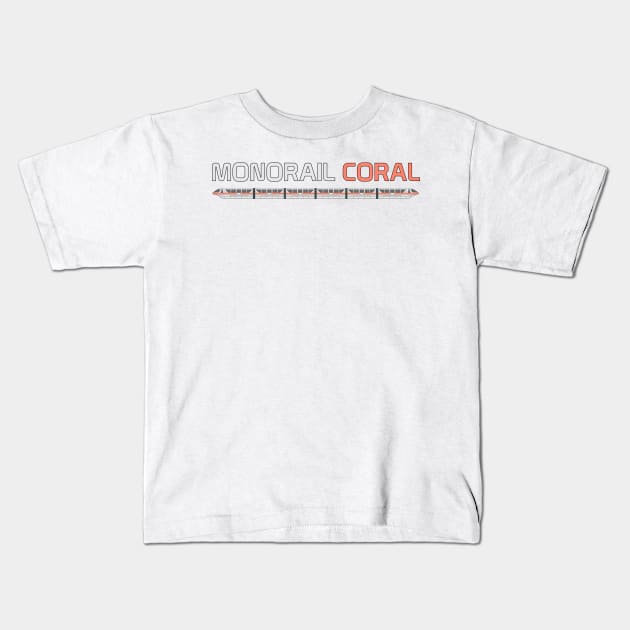 Monorail Coral Kids T-Shirt by Tomorrowland Arcade